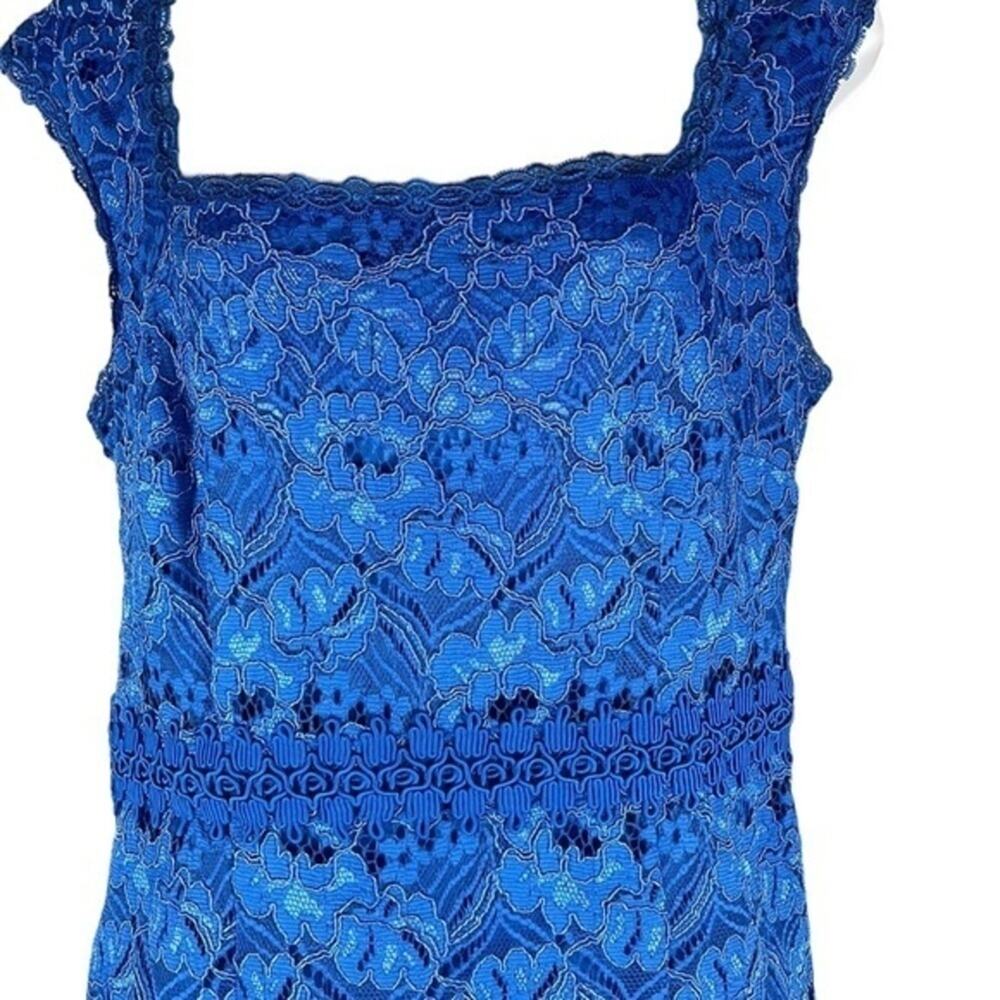 ✨ ANN TAYLOR Blue Lace Empire Waist Midi Dress 6 Tall 6T NWT 👗 - Picture 5 of 10